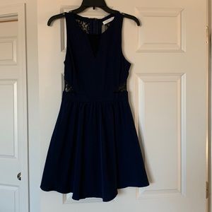 Nordstrom Lush navy blue and black cut out dress